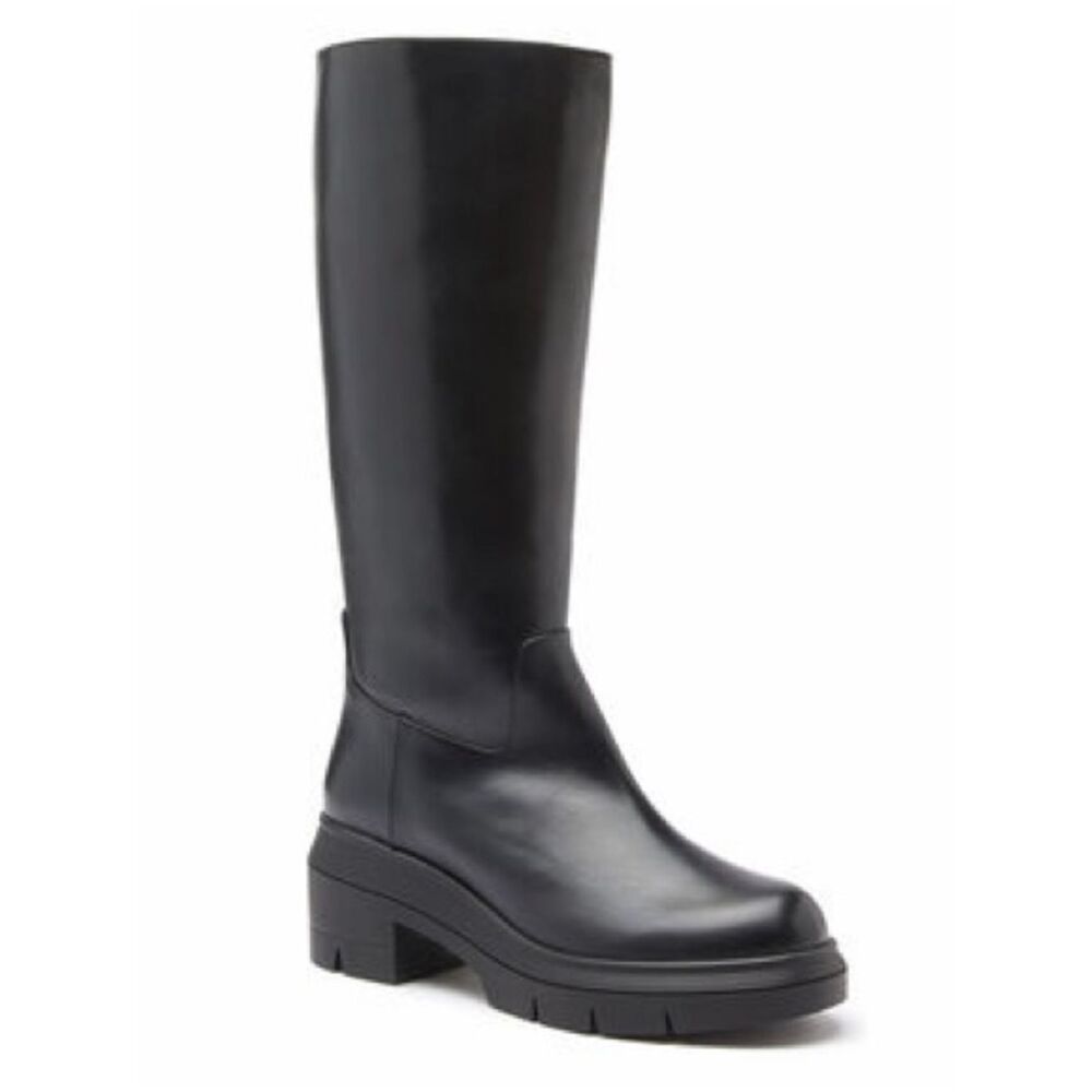 Stuart Weitzman Black Tall Platform Heeled Boot